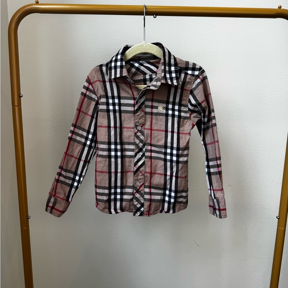 Burberry Boys Classic Plaid Button-Down Shirt Size M